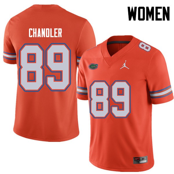 Jordan Brand Women #89 Wes Chandler Florida Gators College Football Jersey Orange